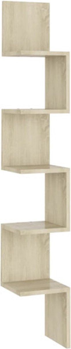 vidaXL - Hoekwandschap - 20x20x127,5 - cm - bewerkt - hout - sonoma - eikenkleurig