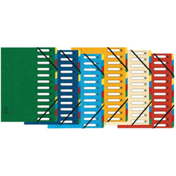 Exacompta - voorordner Harmonika, 12 vakken, geassorteerde kleuren