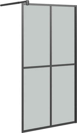 vidaXL - Inloopdouchescherm - 100x195 - cm - donker - gehard - glas