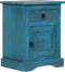 vidaXL - Nachtkastje - 40x30x50 - cm - massief - mangohout - blauw