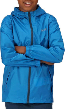 Regatta - Kids Pack It III Opvouwbaar Kinder Regenjack - Blauw - Maat 128