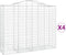 vidaXL - Schanskorven - 4 - st - gewelfd - 200x50x160/180 - cm - ijzer
