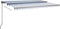 vidaXL - Luifel - handmatig - uittrekbaar - met - palen - 3,5x2,5 - m - blauw - en - wit