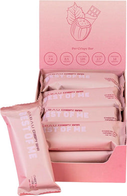Cabau Lifestyle Crispy Bars - Chocolate Hazelnut (12 st.) - Hoog in eiwitten - Laag in calorieën - Eiwitrepen - Verantwoorde snack - Heerlijk luchtig - Verzadigd gevoel - Helpt bij spierherstel & spiergroei