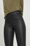 Object Objbelle MW Coated Leggings - Dames Legging met knipbare lengte - Zwart