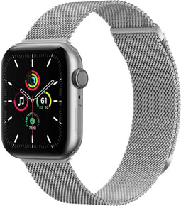 imoshion Milanees magnetisch bandje - Geschikt voor Apple Watch 1, 2, 3, 4, 5, 6, 7, 8, 9, 10 (42 mm), SE - 38/40/41 mm - Zilver - M