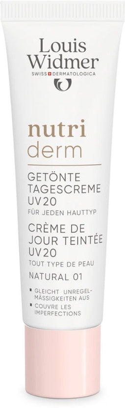 Louis Widmer Nutriderm - Getinte Dagcrème UV20 - SPF 20 - Naturel 01 (30 ml)
