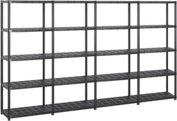 vidaXL - Opbergrek - 5-laags - 284x38x170 - cm - kunststof - zwart