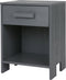 WOOOD Dennis Nachtkastje - Grenen Geborsteld - Staal Grijs - 52x39x36