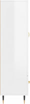 vidaXL - Hoge - kast - 69,5x31x115 - cm - bewerkt - hout - hoogglans - wit