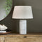 Riviera Maison Tafellamp wit marmer modern - Brielle ronde lampenvoet met ribbel voor woonkamer of slaapkamer