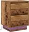 vidaXL - Nachtkastje - met - LED-verlichting - - - Oude - Hout - 39x34.5x50 - cm