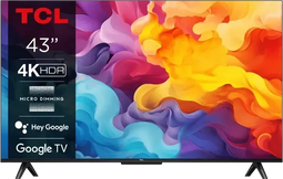 TCL 43P655 - Ultra HD TV - 43" LCD - Google TV - HDR10 - Zwart