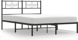 vidaXL - Bedframe - met - hoofdbord - metaal - zwart - 160x200 - cm