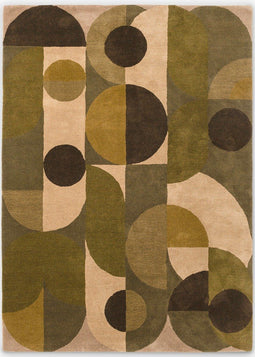 Brink en Campman - Brink en Campman Decor Cosmo Green 095207 Vloerkleed - 160x230 - Rechthoek - Laagpolig Tapijt - Modern - Meerkleurig