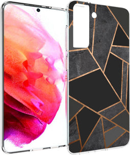 imoshion Hoesje Geschikt voor Samsung Galaxy S21 FE Hoesje Siliconen - imoshion Design hoesje - Zwart / Meerkleurig / Goud / Black Graphic