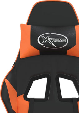 vidaXL - Gamestoel - kunstleer - zwart - en - oranje