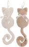 J-Line hanger Kat - pluche - ecru/beige - 2 stuks