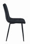 Set van 4 Eetkamerstoelen LIBRA Zwart – Zwarte Metalen Poten, Modern Velvet Bekleding, Ergonomisch Design, Max. 120 kg