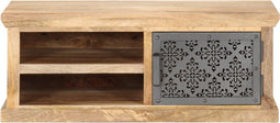 vidaXL - Salontafel - met - deur - 90x50x35 - cm - massief - mangohout