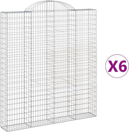 vidaXL - Schanskorven - 6 - st - gewelfd - 200x30x220/240 - cm - ijzer