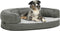 vidaXL - Hondenbed - ergonomisch - linnen-look - 75x53 - cm - fleece - bruin