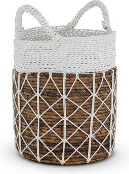 Safaary - Rieten Mand van Zeegras Wit Vlecht Bali-Ø 29 x 35cm