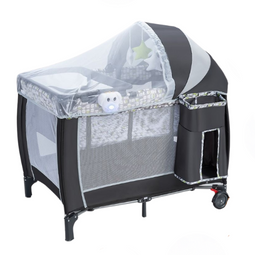 Coast 3-In-1 Inklapbaar Reisbed & Verschoonbed & Box met Afneembaar en Verstelbaar Gaas