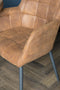 Livingfurn - Eetkamerstoel Bronco Cognac - Stof - 64x62x85