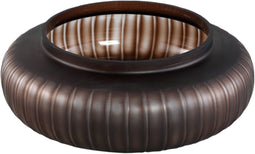 PTMD Linesa Brown Carved Glass Round Vase Low Matt