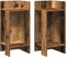 vidaXL - Bijzettafels - 2 - st - met - plank - 25,5x27x60 - cm - oud - houtkleurig