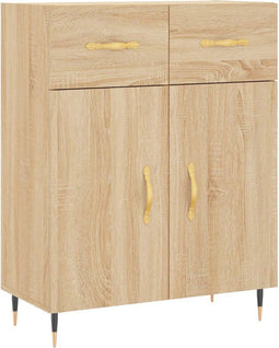 vidaXL - Dressoir - 69,5x34x90 - cm - bewerkt - hout - sonoma - eikenkleurig