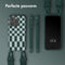 Selencia Hoesje Met Koord Geschikt voor iPhone 14 Pro - Selencia Siliconen design hoesje met afneembaar koord - Groen / Irregular Check Green