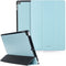 Selencia Tablet Hoes Geschikt voor iPad 8 (2020) 8e generatie / iPad 7 (2019) 7e generatie / iPad 9 (2021) 9e generatie - Selencia Nuria Vegan Lederen Trifold Bookcase - Lichtblauw