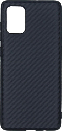 Hoesje Siliconen Geschikt voor Samsung Galaxy A71 - Carbon Softcase Backcover - Zwart