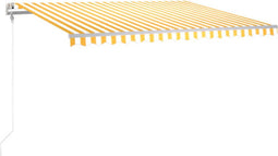 vidaXL - Luifel - automatisch - met - LED - en - windsensor - 450x350 - cm - geel - wit