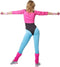 Dressforfun Aerobicster XXL - Verkleedkostuum - Jaren '80 stijl - Zwart/lichtblauw/roze