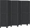 vidaXL - Kamerscherm - met - 6 - panelen - massief - paulowniahout - zwart