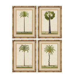 Schilderij Home ESPRIT Groen Natuurlijk Palmen Tropisch 45 x 2,5 x 60 cm (4 Stuks)