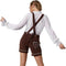 dressforfun Lederhose Alpsee XL - Verkleedkleding - Bloemenstiksels - Bruin