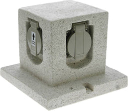 Heitronic 36315 Buitenstopcontact Granietgrijs (mat) Steenlook