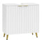 eSituro SBP0095 Wastafel onderkast - badkamermeubel - wit met goudkleurige metalen poten - 60 x 62 x
