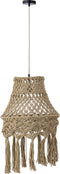 PTMD Milley Green Cotton Macrame Hanging Lamp Round