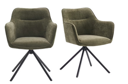 Criks Design Preston - Draaibare eetkamerstoel - 180° draaibaar - green (2 stuks)