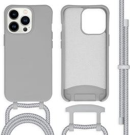 iMoshion Hoesje Geschikt voor iPhone 13 Pro Hoesje Met Koord - iMoshion Color Backcover met afneembaar koord - Grijs