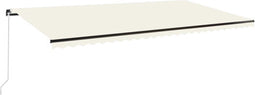 vidaXL - Luifel - handmatig - uittrekbaar - 600x350 - cm - crèmekleurig