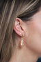 Scmyk EG-271 B - Oorbellen - Goud plated met druppel van roze en oranje kraaltjes - Goudkleurig