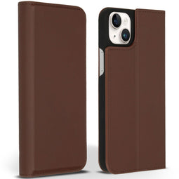 Accezz iPhone 14 Plus - Premium Leather Slim Bookcase - Echt Nappa leer - Bruin