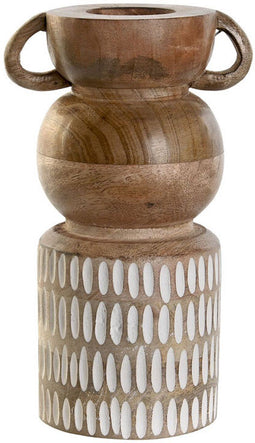 Vaas Home ESPRIT Wit Bruin Mangohout Koloniaal 16 x 10 x 23 cm