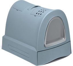 Imac kattenbak zuma 2nd life met schuiflade avio blauw 40x56x42,5 cm